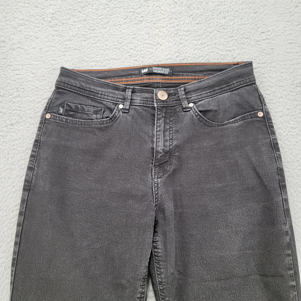 Lee Jeans Womens 6 Medium Black Denim Stretch Modern Series Midrise Fit Cropped - Picture 2 of 11
